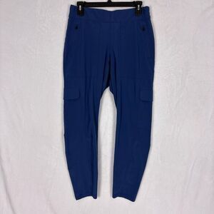 Athleta Blue Cargo Skinny Leg Zipper Pocket Pants Size 8
